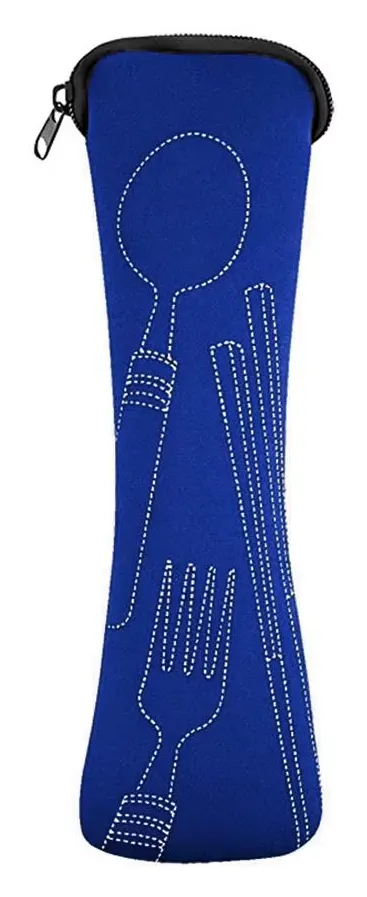 Bolsa de Almacenamiento para Cubiertos de Viaje, Tenedor, Cuchara, Palillos, Cubiertos de Acero Inoxidable con Estuche, Funda para Tenedor, Cuchara y Palillos