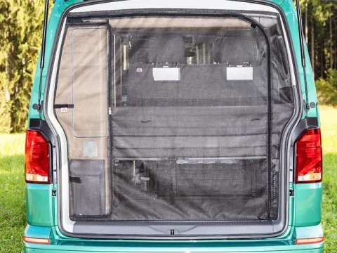 Mosquitera FLYOUT para la apertura del portón trasero, todos los VW T6.1/T6/T5 California (sin Beach)