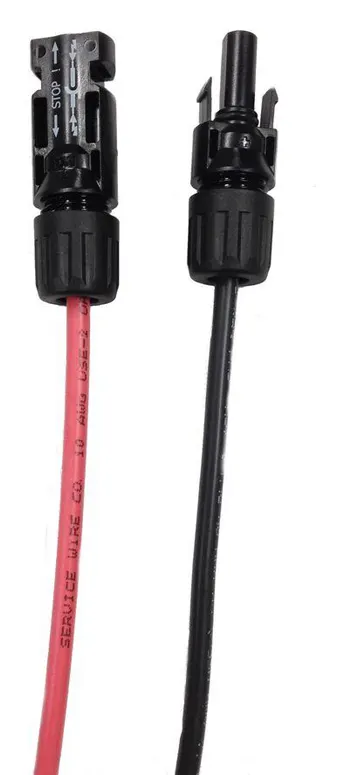 Conjunto de Cable Solar rojo y negro 6mm² con conectores