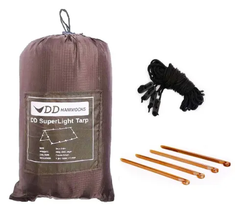 DD Hammocks Superlight Tarp 3×2,9 – Marrón coyote – Toldo Bushcraft