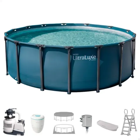 Piscina desmontable redonda ultraluxe 5,5 metros con depuradora y accesorios