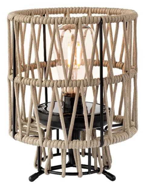Lumineo Sand lámpara solar de mimbre de mesa