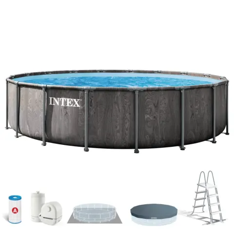 Piscina desmontable redonda greywood 5 metros con depuradora y accesorios