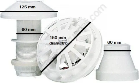 Extractor de Humos 12 V + Anillo + Chimenea