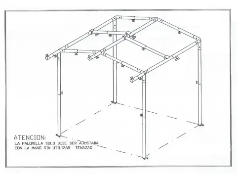 Armazón estructura de acero para Tienda Cocina 250 x 250 cm
