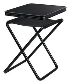 Taburetes de campamento, taburete de mesa Pasadena, Camp4, negro, resistente 30 kg/100 kg