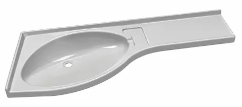 Lavabo a la izquierda con encimera