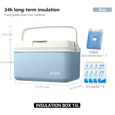 BISINNA-caja de hielo para acampar, refrigerador de pesca portátil de 6L/9L/15L, nevera para coche, pesca en la playa al aire libre, Picnic, barbacoa, cubo de hielo