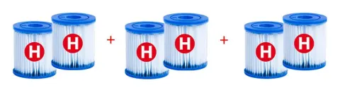 Pack 6 cartuchos para depuradora de filtro \ Accesorios piscinas