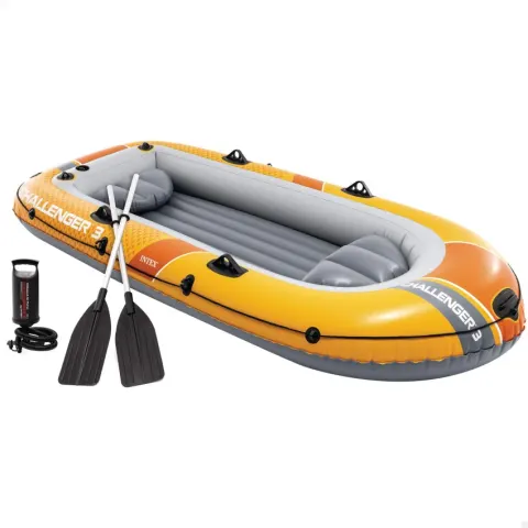 Barca hinchable challenger 3 intex con remos e hinchador