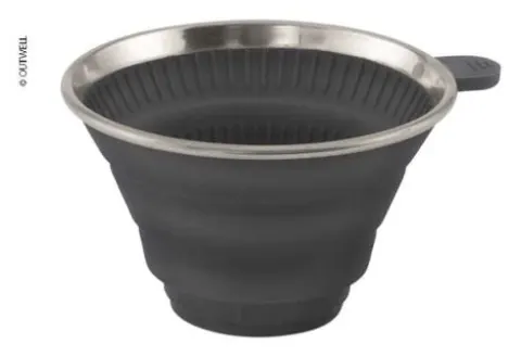 Soporte de filtro de café de silicona, plegable, 15x13x3/8 cm, azul oscuro