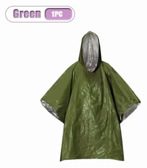 Impermeable de Emergencia para Exteriores, Multifuncional, Manta de Primeros Auxilios, Resistente al Agua y al Frío, Doble Uso
