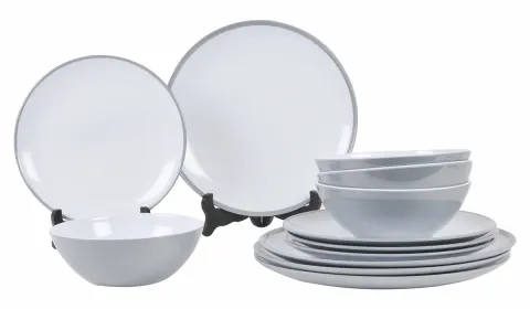 Kampa Fog Grey set de vajilla de 12 piezas