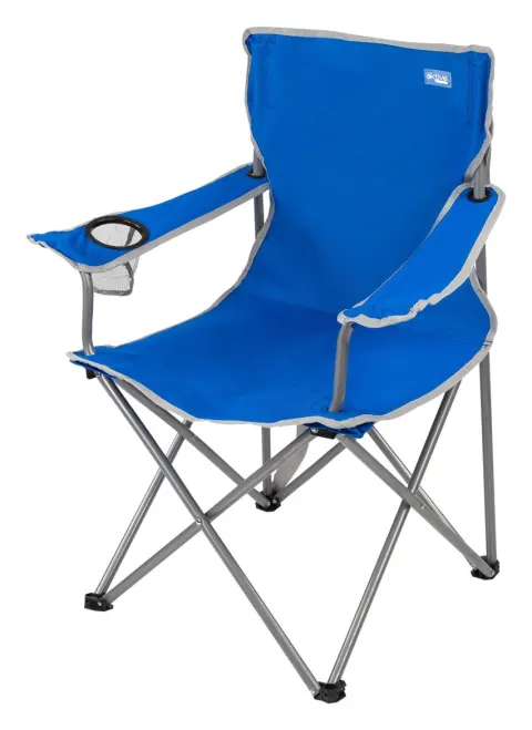 Silla plegable camping con posavasos azul Aktive