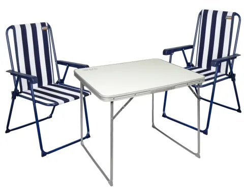 Conjunto de mesa y 2 sillas plegables Aktive Camping