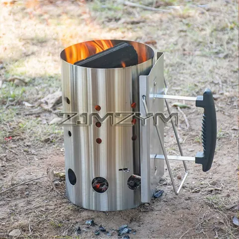 Barril de carbón para encendido de barbacoa, resistente al viento, herramienta para barbacoa