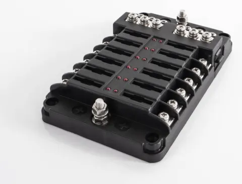 Caja porta fusibles 12 vías + negativo