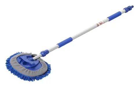 Cepillo de microfibra chenilla con mango telescópico 165cm. Azul