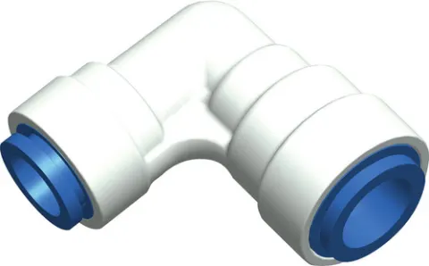 Conexión en ángulo azul para JohnGuest 12mm / Uniquick 12mm