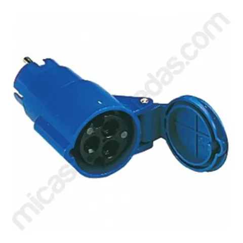 Adaptador doble Schuko macho / CEE hembra