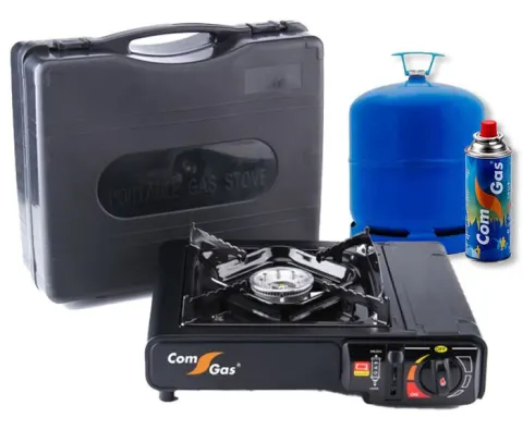 COMGAS Fogón Portátil Dual para Cartucho y Bombona
