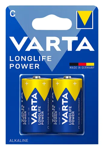 Pack 2 pilas alcalinas Varta 1.5V tipo C