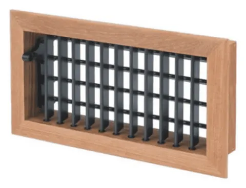 PARRILLA DE SUMINISTRO DE AIRE DE 2 VÍAS 254x102MM (10″x4″) CON MARCO DE TECA