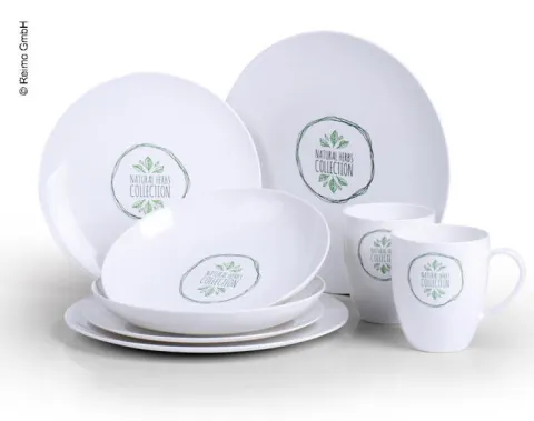 Vajilla Pla Juego Nature 8 Piezas, Para 2 Personas, Apta Para Microondas