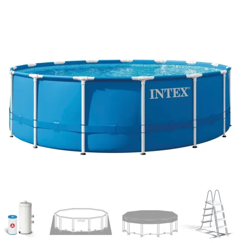 Piscina desmontable intex metal frame 4,6 metros con depuradora cartucho