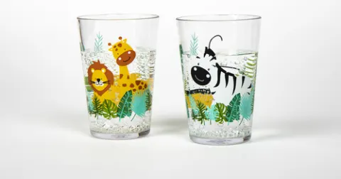 Juego de 2 vasos a juego con motivo SAFARI