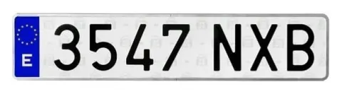 Placas matrículas aluminio. Coche. Larga