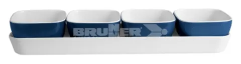 Cuatro recipientes para aperitivo de melanina Brunner