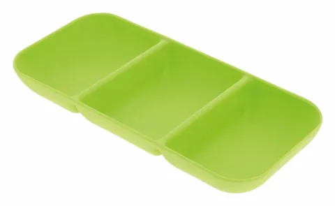 Set de aperitivo verde de 3 compartimentos