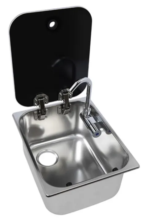 Fregadero carbest con tapa cristal y grifo interior