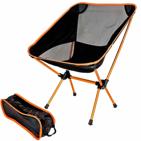 Silla de camping portátil ultraligera con estuche de transporte para playa, pesca, viajes, jardín