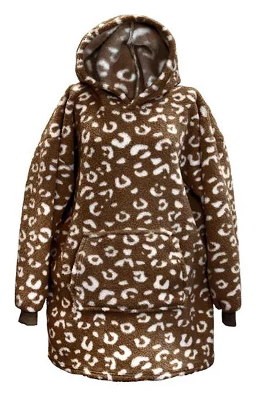 Unique Living Zion Long sudadera manta oversize – Marrón rocoso