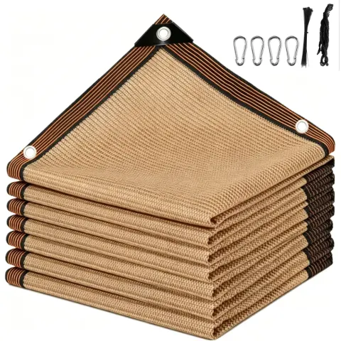 Malla de sombreo de PE anti-UV, lona resistente con ojales, protección UV múltiple para terrazas exteriores y jardines de plantas