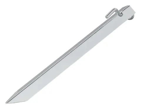 Piqueta para cincha antitormenta 38 cm de acero galvanizado con gancho y argolla