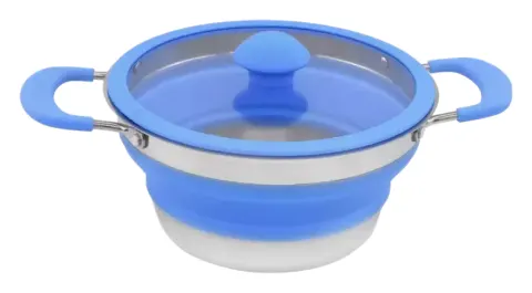 Olla plegable VIAMONDO 1.8 litros de silicona y acero inox camping caravaning 4×4 overland. – Ref. 50000785