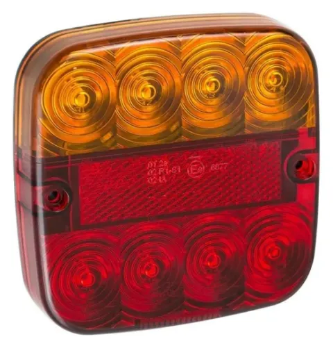 Luz trasera 12V de 5 funciones 107 x 107 mm 8 LED.