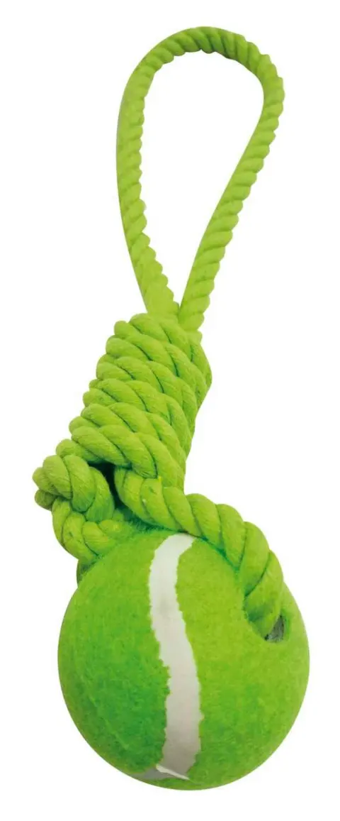 Juguete para perros con cuerda y pelota de tenis