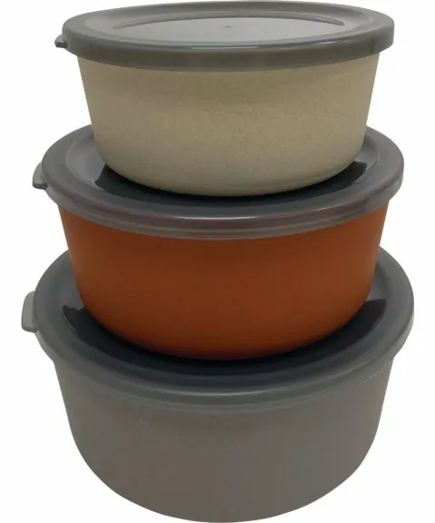 Juego de 3 tapers de fibra de bambú para alimentos INCASA
