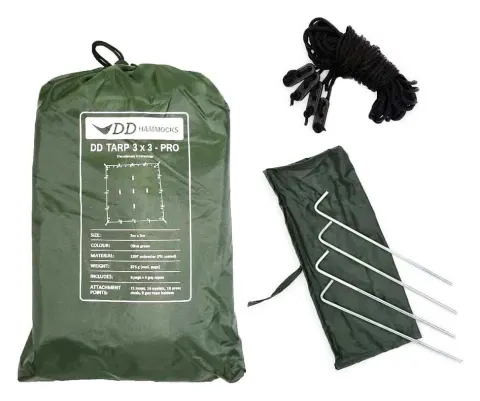 DD Hammocks Tarp 3×3 PRO verde oliva – Toldo Bushcraft