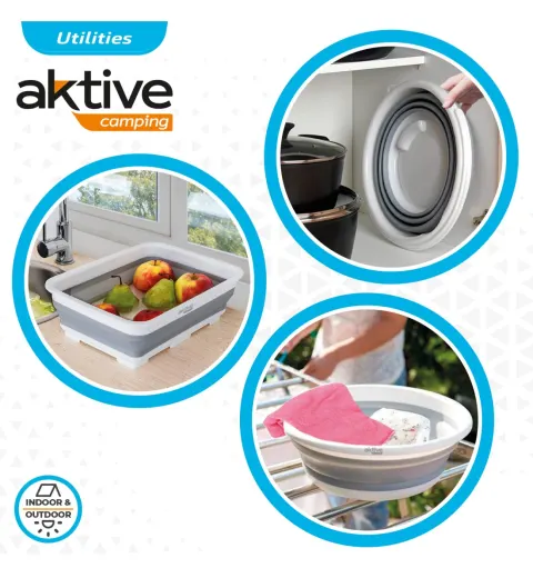 3 cubos plegables para camping