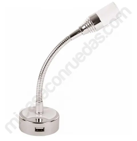 Lámpara flexo LED con USB a 12 v con brazo flexible