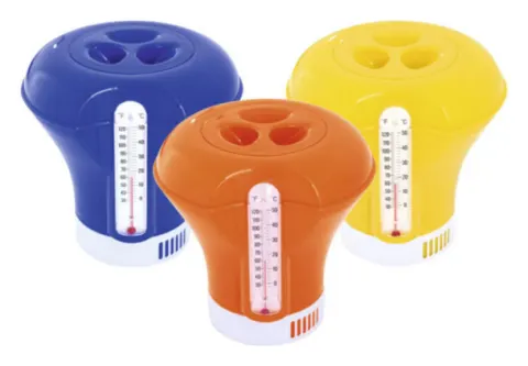 Dosificador de cloro para piscina con termómetro