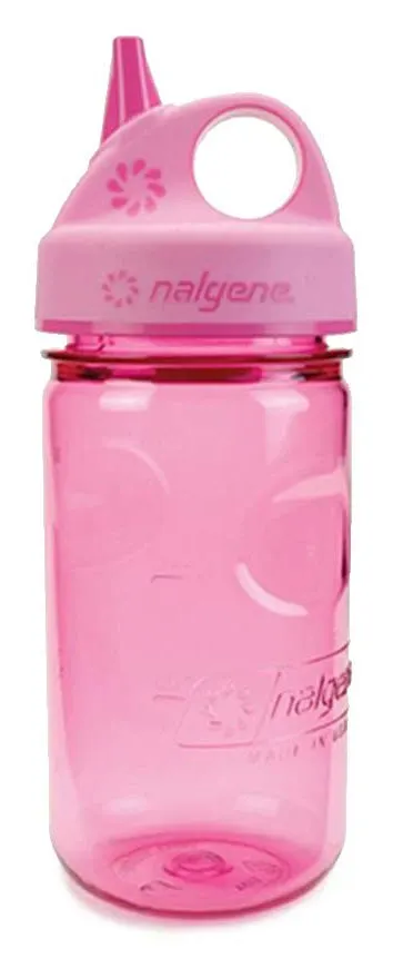 Nalgene Grip’n Gulp rosa 375 ml – Botella cantimplora para niños