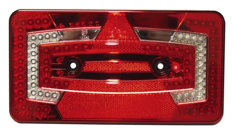 Lámpara Multifuncional Led, 9-32v, Ip67 Rojo Derecho Con Focos Triangulares