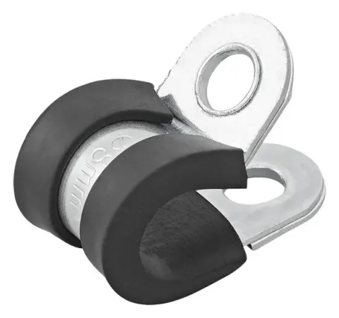 Clip de chasis para cable con protección de goma, 8 mm.