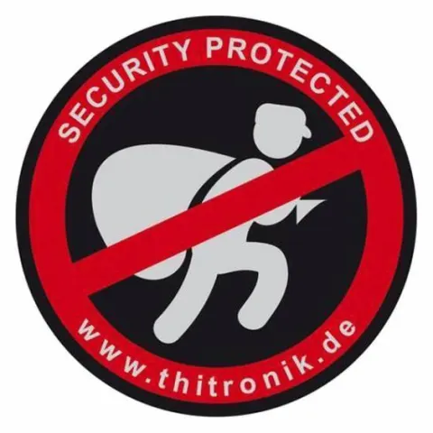 Adhesivo de advertencia «seguridad protegida» THITRONIK
